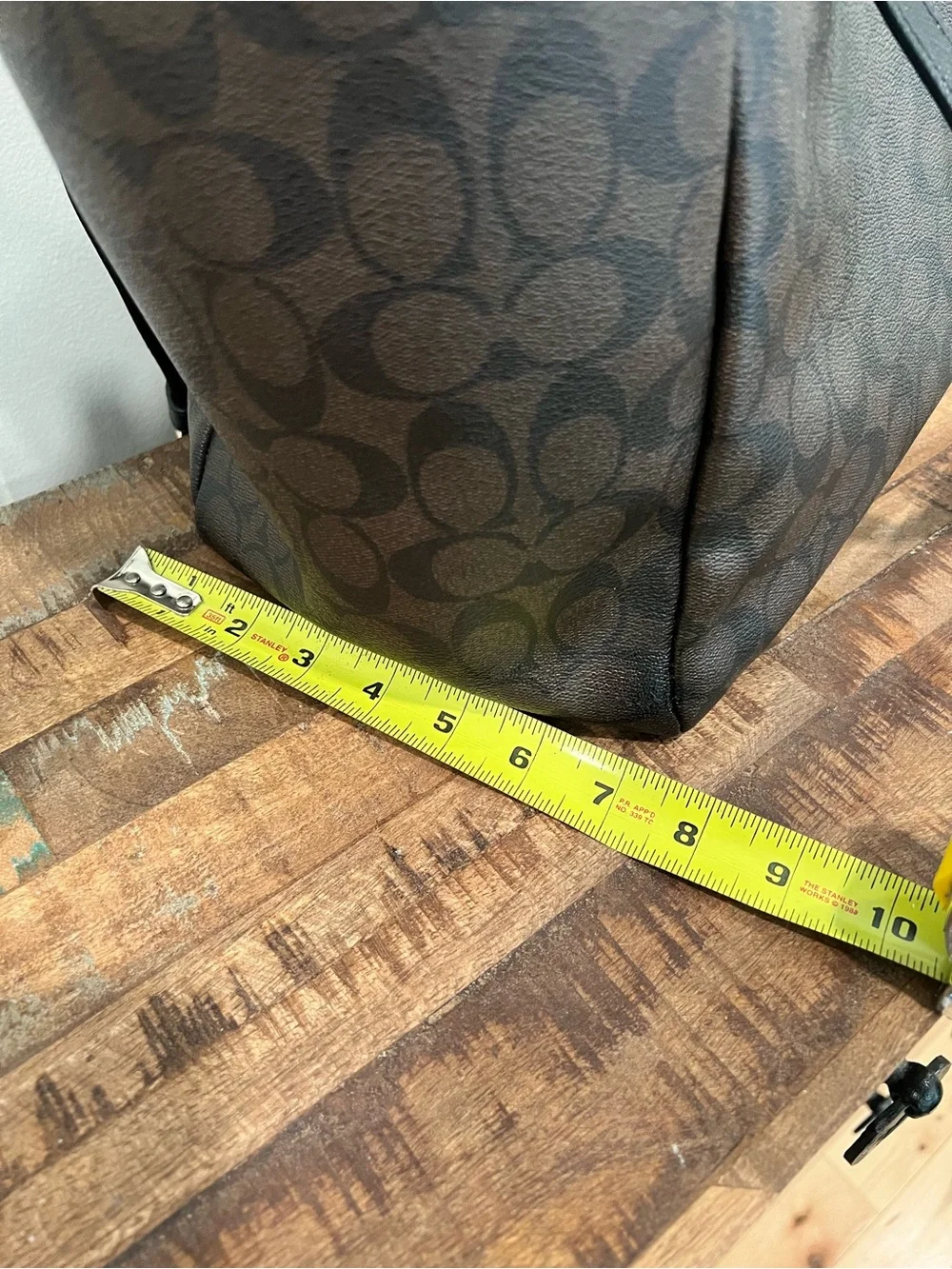 Signature Pattern Brown Diaper Tote Bag with Shoulder Strap